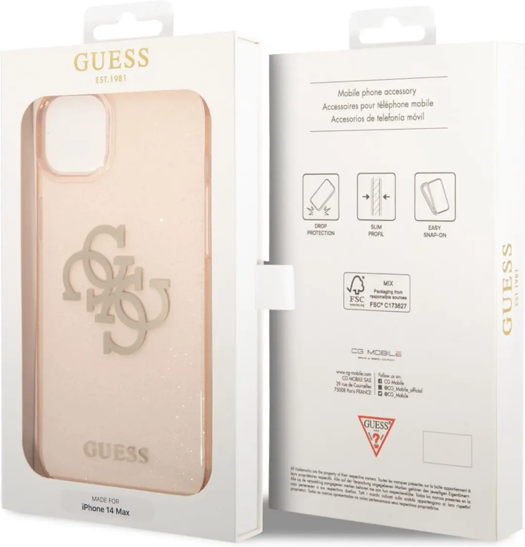 GUESS GUHCP14L4GGOG TPU Hoesje iPhone 14 Plus - Goud