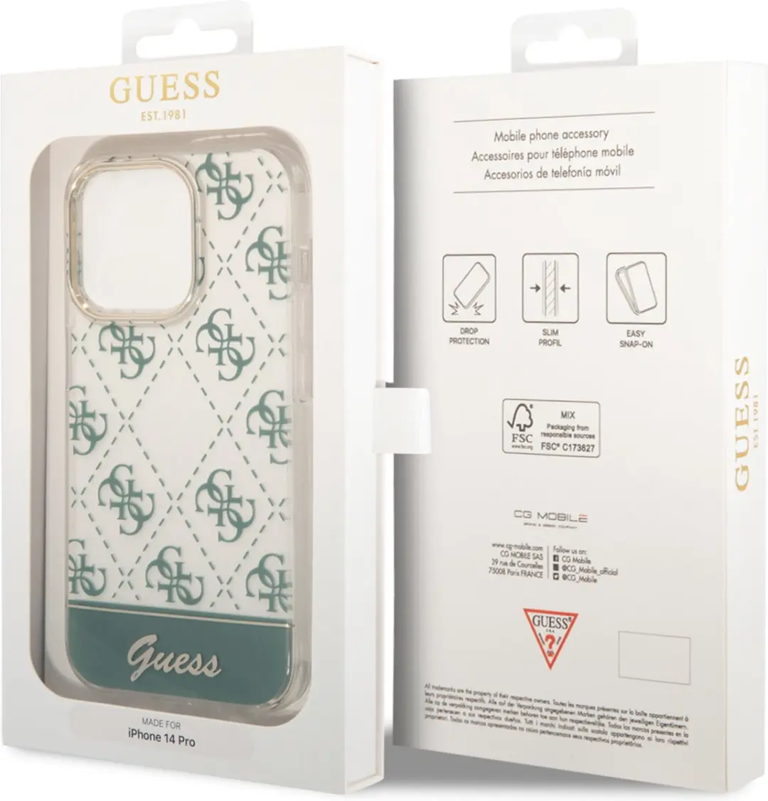 GUESS iPhone 14 Pro TPU-hoesje Groen - MagSafe