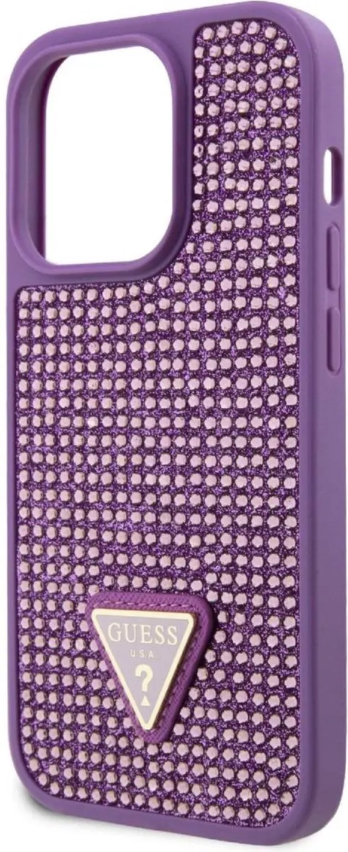 Guess Paarse Rhinestones Hoes iPhone 15 Pro - GUHCP15LHDGTPU