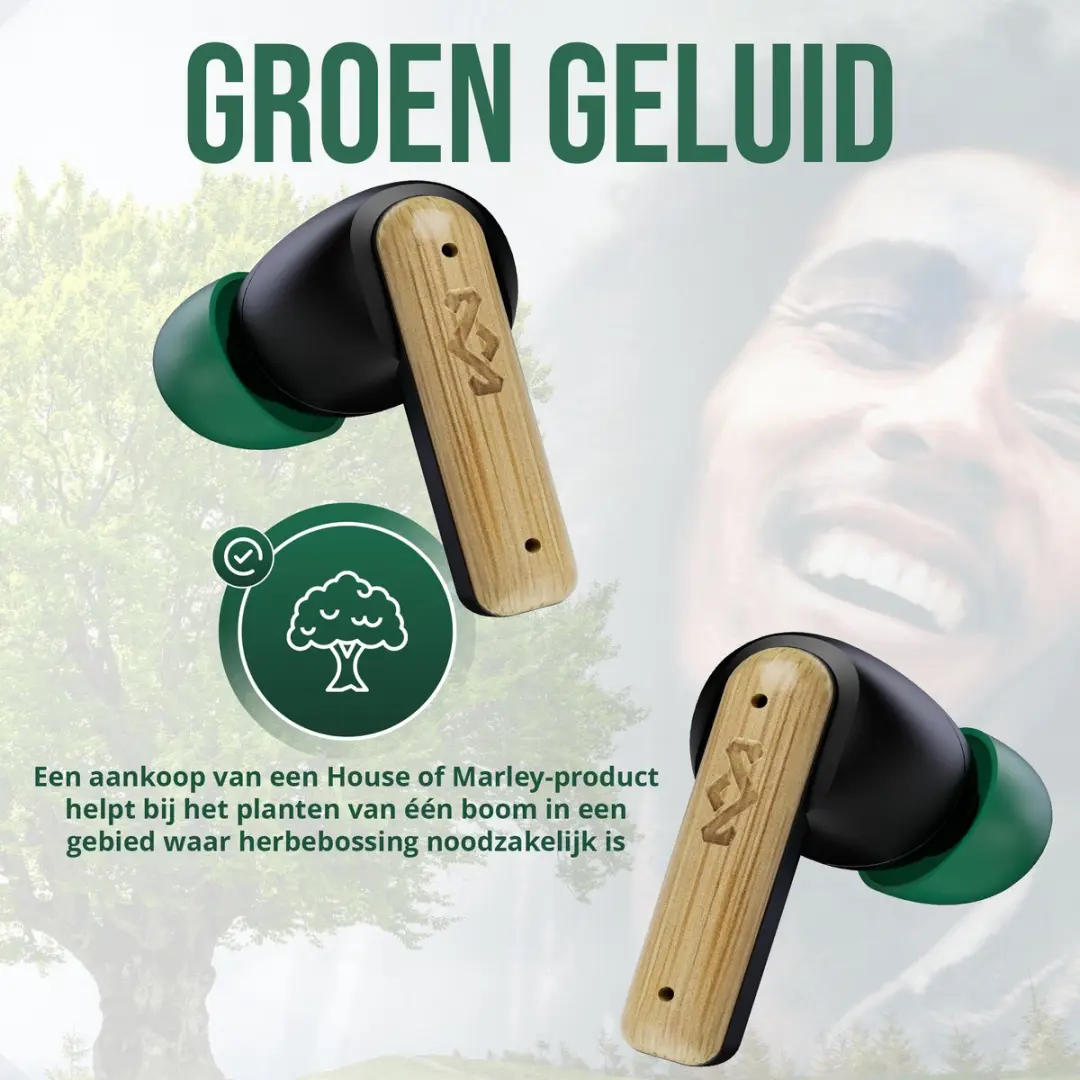 House of Marley Little Bird EM-JE123-SB Draadloze Oordopjes - 24 uur - Zwart