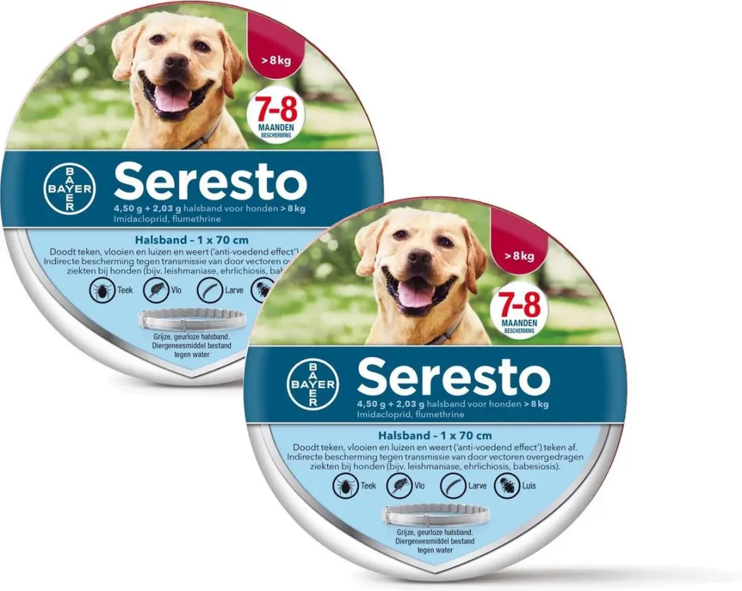 Seresto Teken- en Vlooienband Large - 2 Stuks
