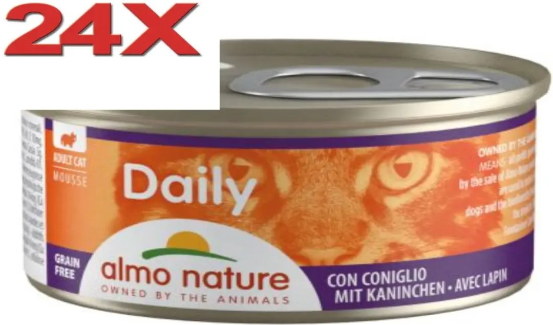 Almo Nature Dailymenu Kattenvoer Blik Mousse Konijn 24x85g