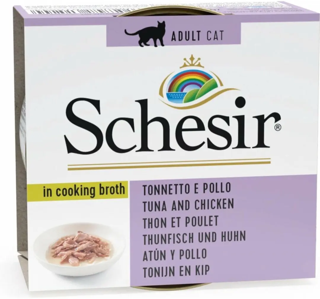 Schesir Kattenvoer Tonijn & Kip in Bouillon 12x70g