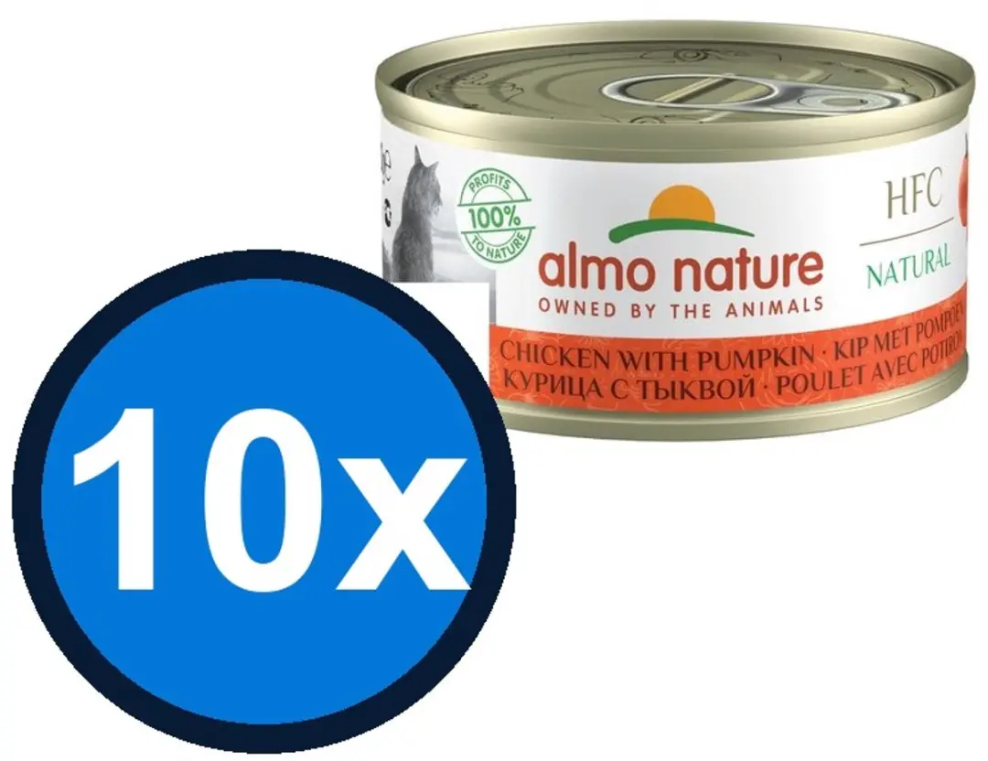 Almo Nature HFC Kip & Pompoen Natvoer Kat - 10x70g