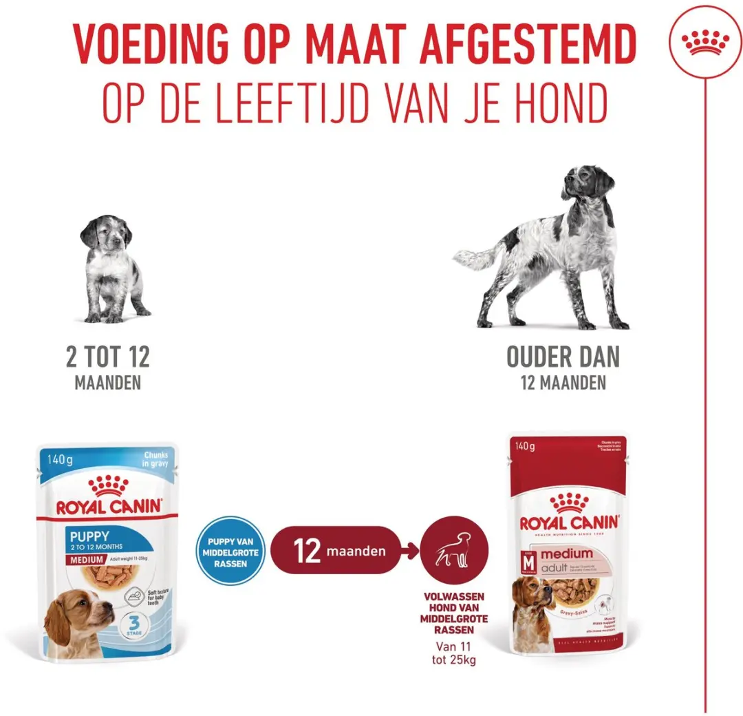 Royal Canin Medium Puppy Natvoer - 10x140g