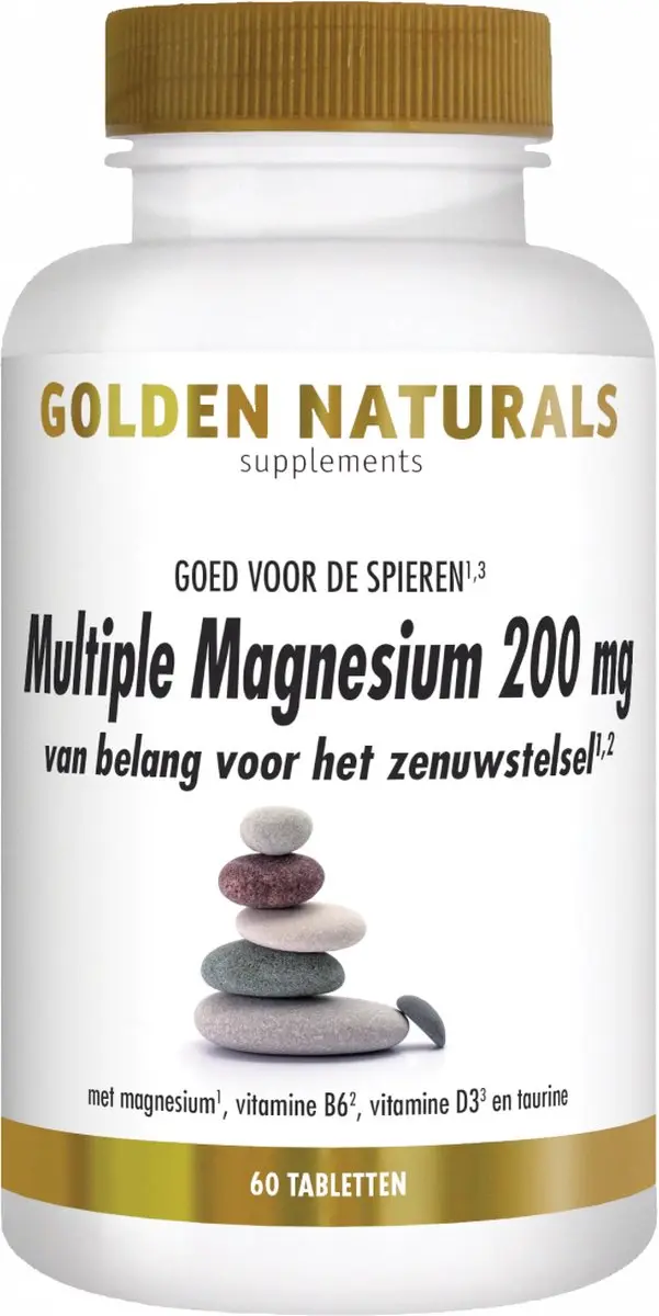 Golden Naturals Multiple Magnesium 200mg - 60 Veganistische Tabletten