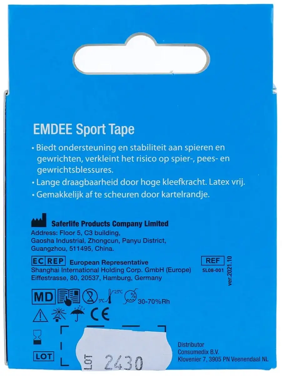 Emdee Sporttape 3.8cm x 10m Huidkleur