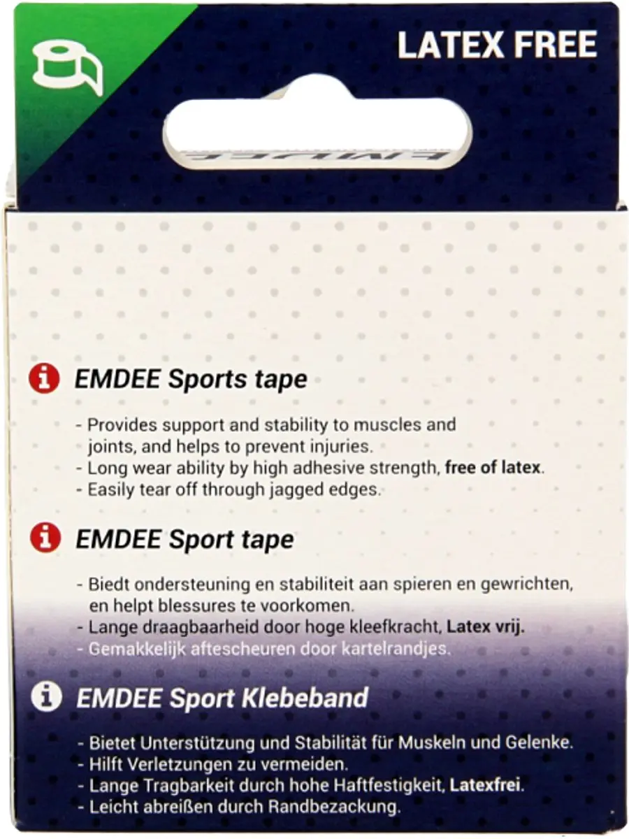 Emdee Sporttape 3.8cm x 10m Huidkleur