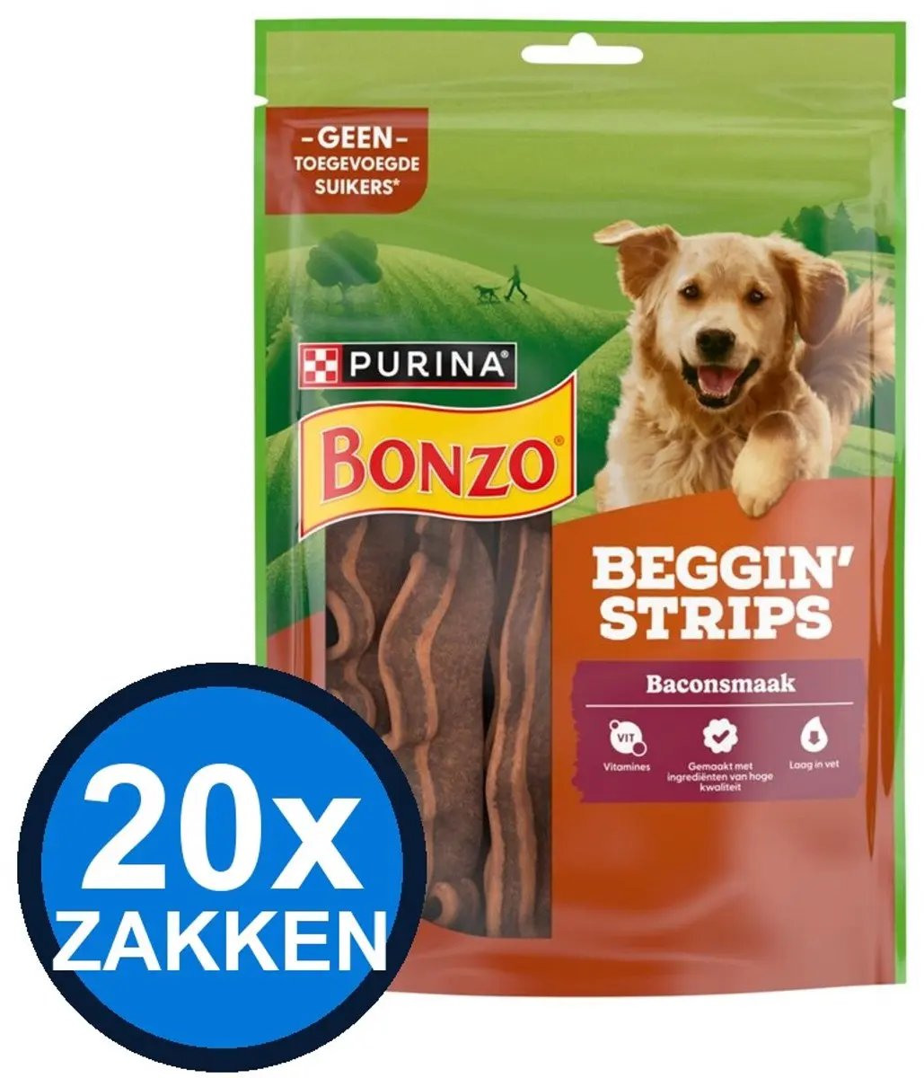 Bonzo Beggin' Strips Bacon Honden Snacks
