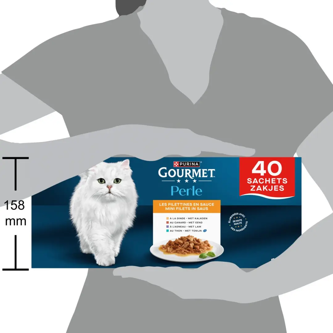 Gourmet Perle Mini Filets Natvoer Kat - Kalkoen/Eend/Tonijn/Lam - 40x85g