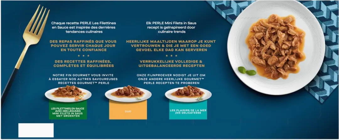 Gourmet Perle Mini Filets Natvoer Kat - Kalkoen/Eend/Tonijn/Lam - 40x85g