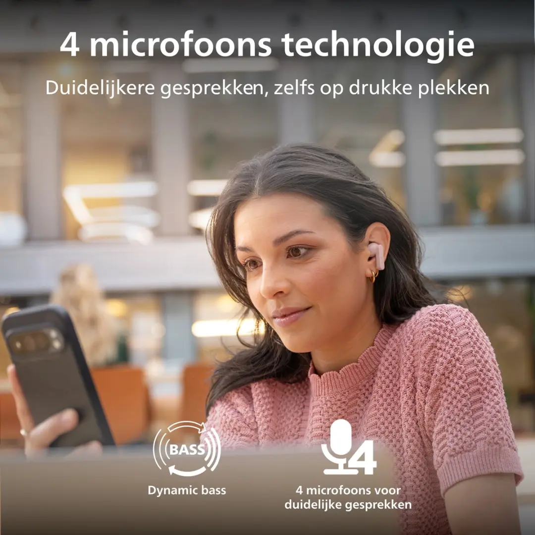 Philips TAT2100 True Wireless Oordopjes - Roze