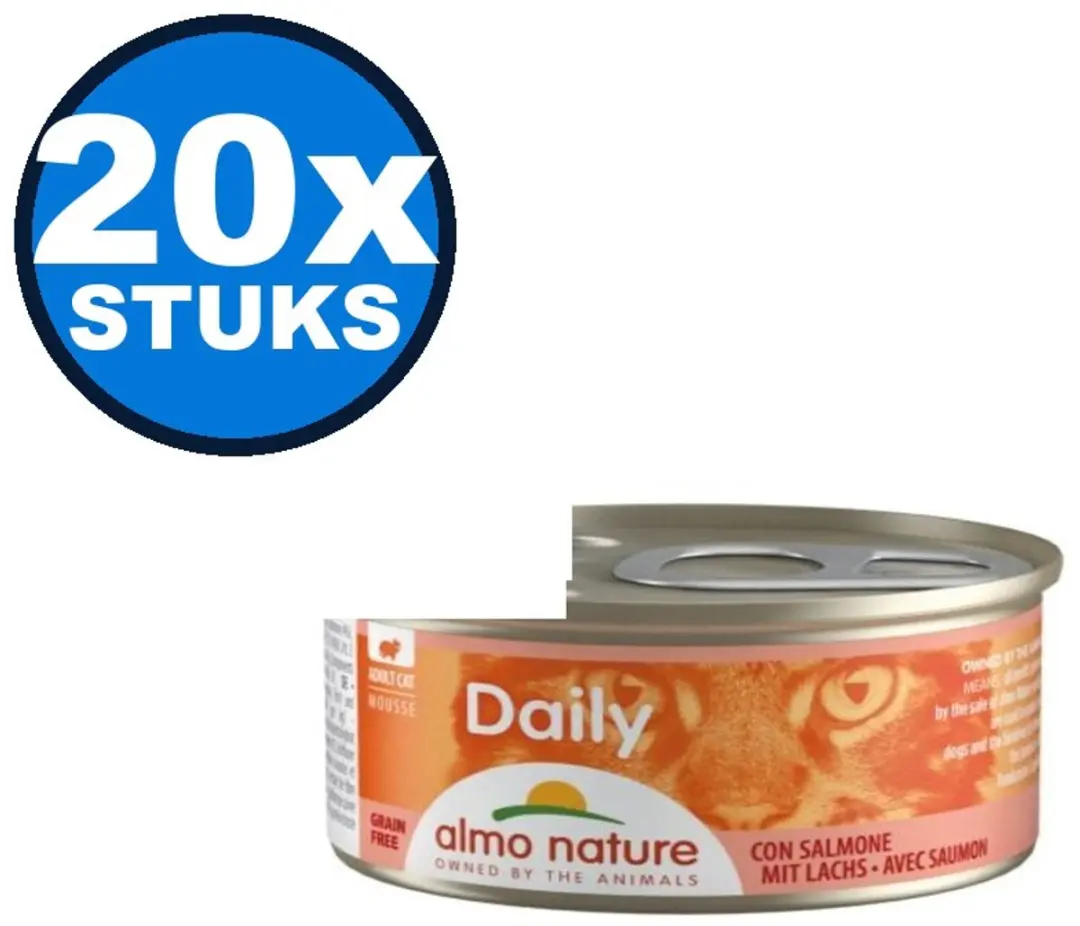Almo Nature Daily Mousse Zalm Kattenvoer 20x85g