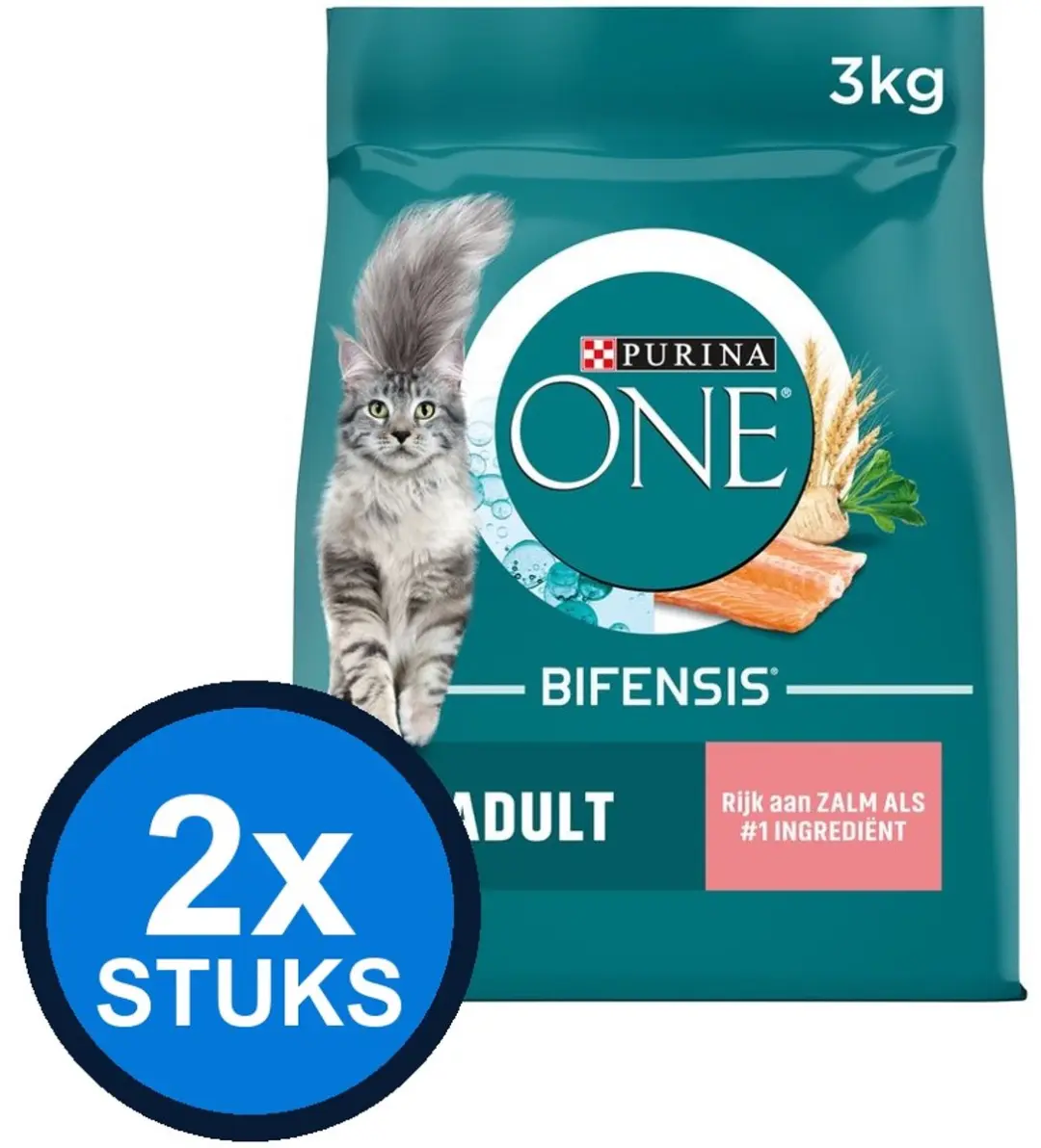 Purina ONE Adult Zalm & Verse Groenten Kattenvoer Droog 6kg