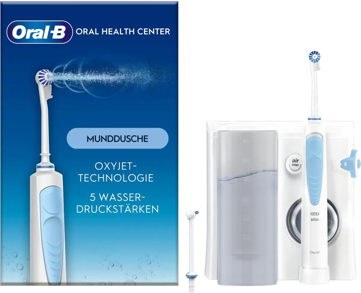 Oral-B Oxyjet Health Center Advanced 841396 Monddouche - 600ml - 5 standen - Wit/blauw