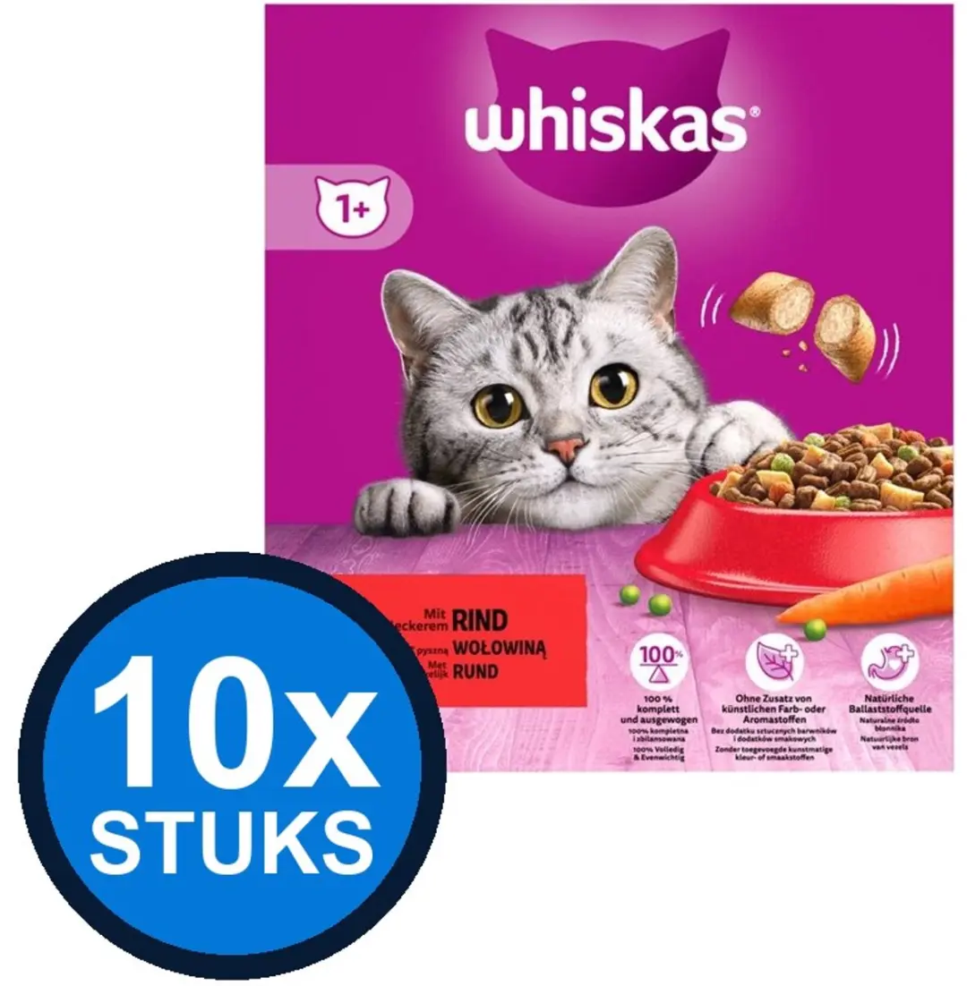 Whiskas 1+ Droog Kattenvoer Rund 800g