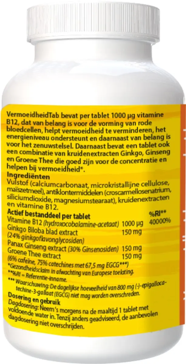 Bloem Vermoeidheidtabletten 60 Stuks - 60mg