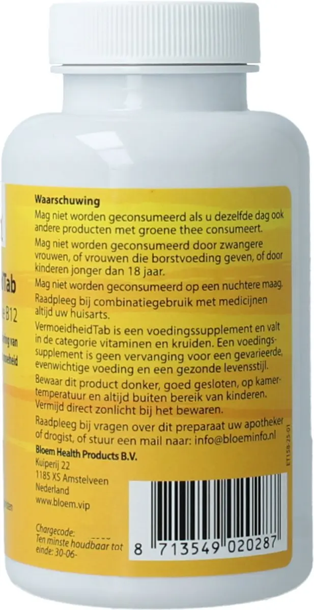 Bloem Vermoeidheidtabletten 60 Stuks - 60mg