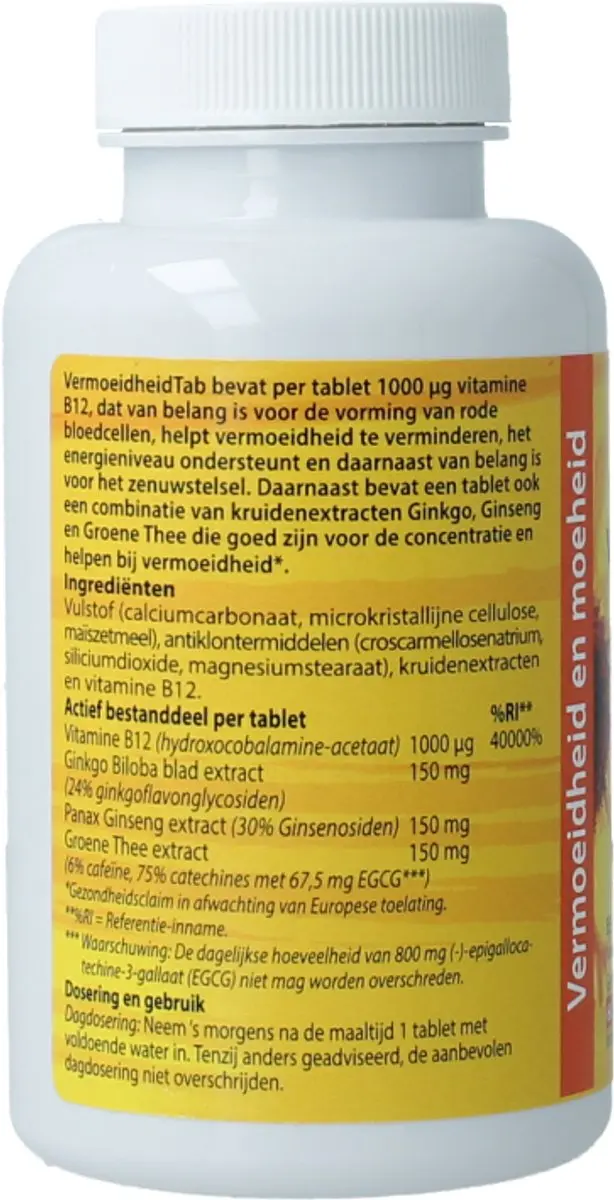 Bloem Vermoeidheidtabletten 60 Stuks - 60mg