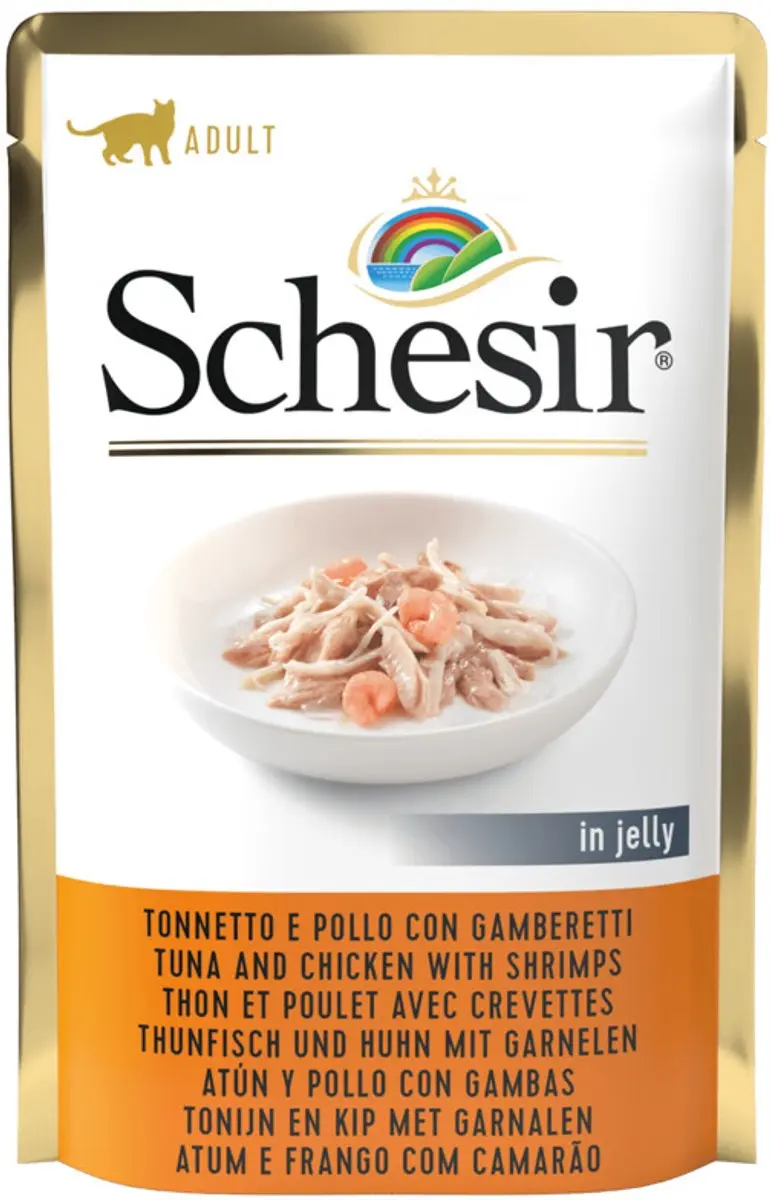 Schesir Kattenvoer Tonijn Kip Garnaal in Gelei - 12x85g