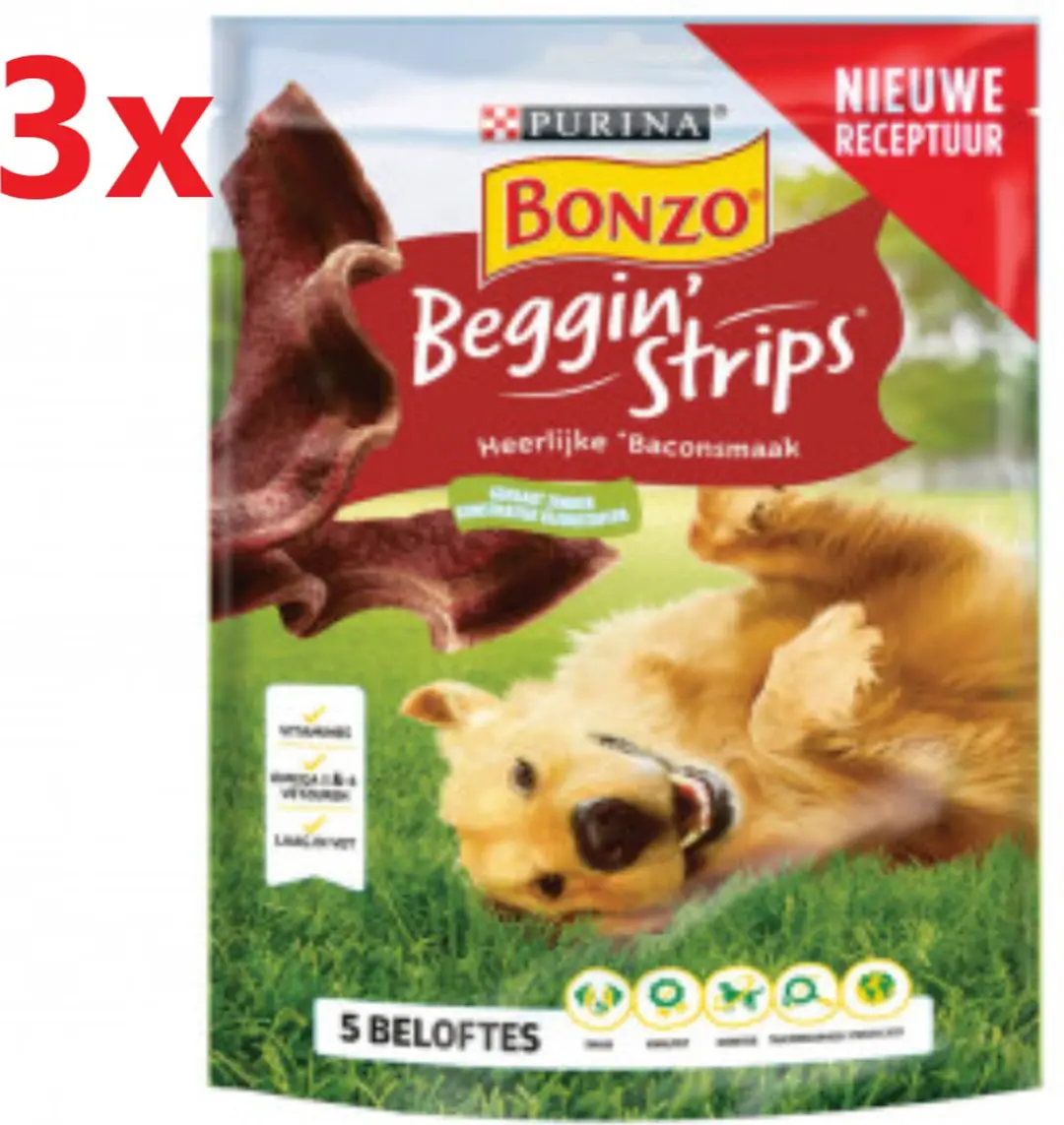 Bonzo Beggin' Strips 3x120g
