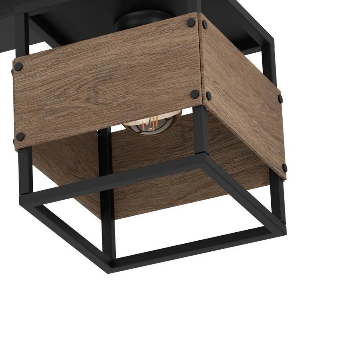 Eglo Evesham Plafondlamp 3x E27 - 87,5cm Zwart/Bruin