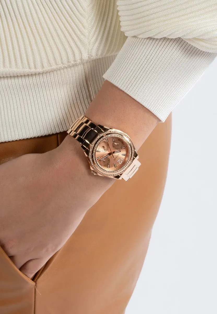 Guess Ritzy Quartz Analoog Horloge - Rose Gold