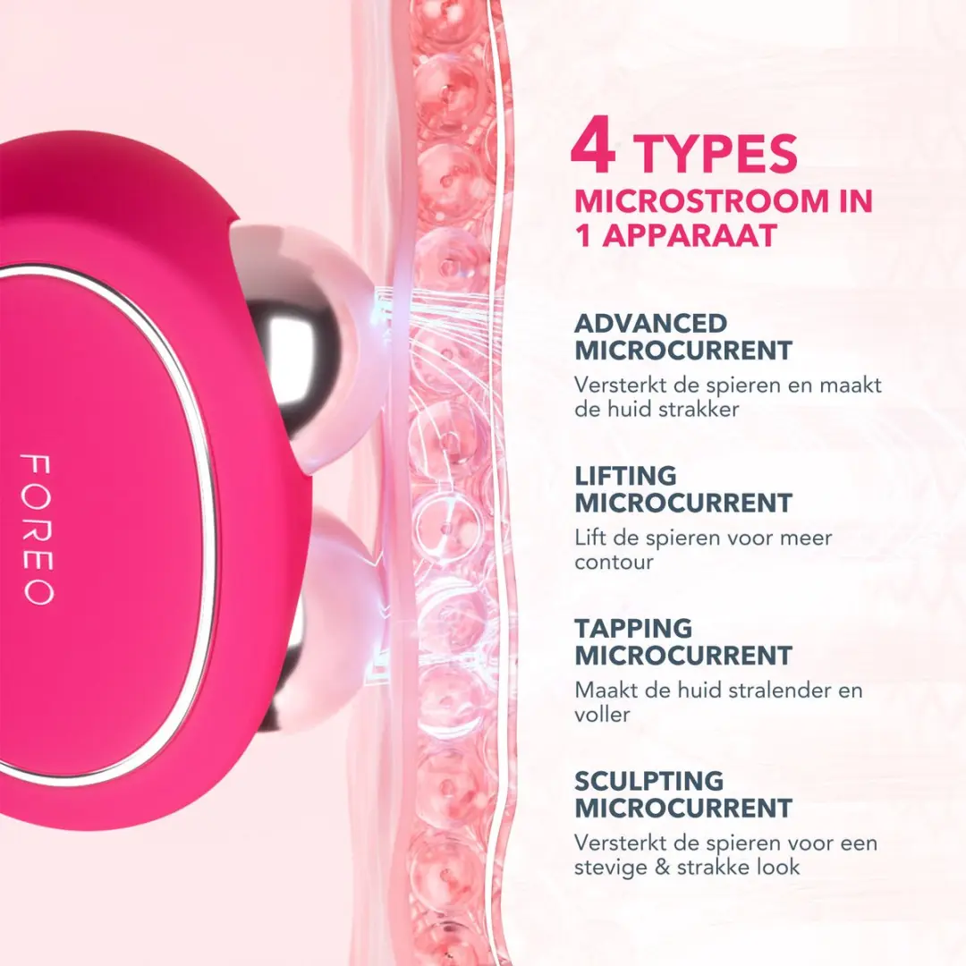 FOREO BEAR 2 Fuchsia Microcurrent Total Facelift Bundel - 3 Stuks - afbeelding 3 van 5