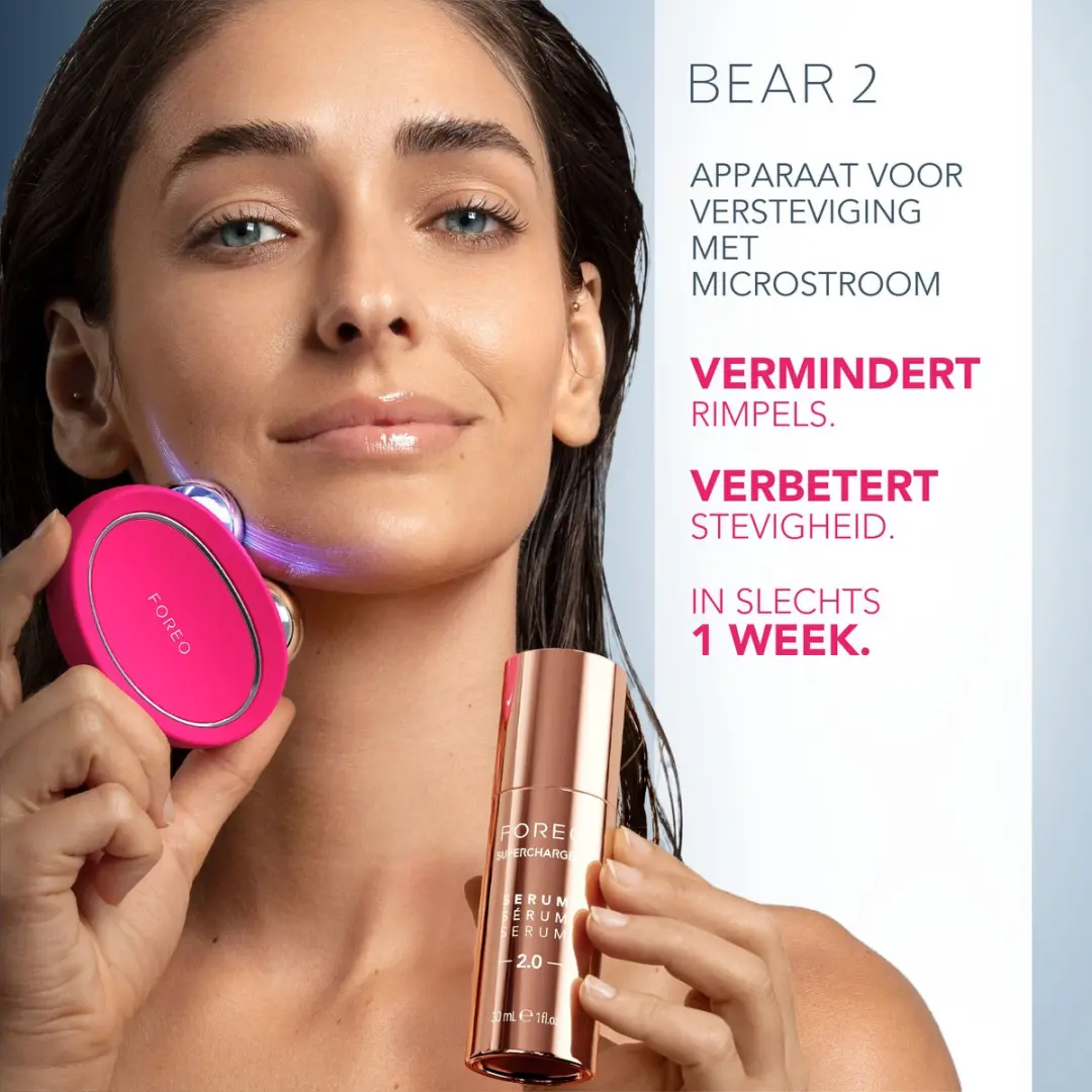 FOREO BEAR 2 Fuchsia Microcurrent Total Facelift Bundel - 3 Stuks - afbeelding 5 van 5