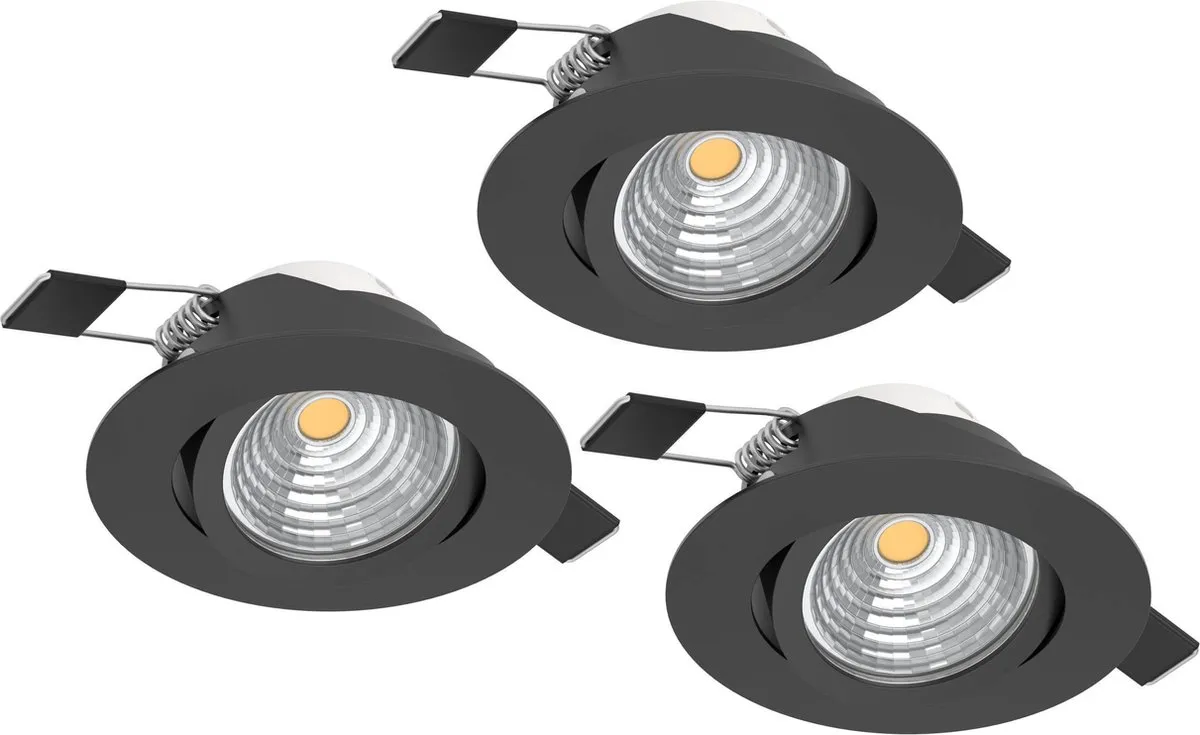 Eglo Saliceto Inbouwspot LED Ø8.8cm Zwart