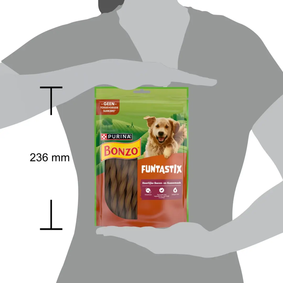 Bonzo Funtastix Hondensnacks Bacon & Kaas - 6x175g