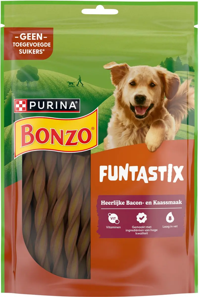 Bonzo Funtastix Hondensnacks Bacon & Kaas - 6x175g