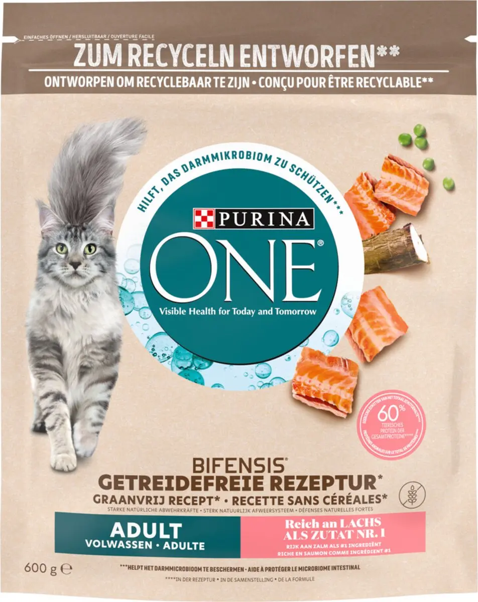 Purina ONE Droog Kattenvoer Adult Zalm 600g