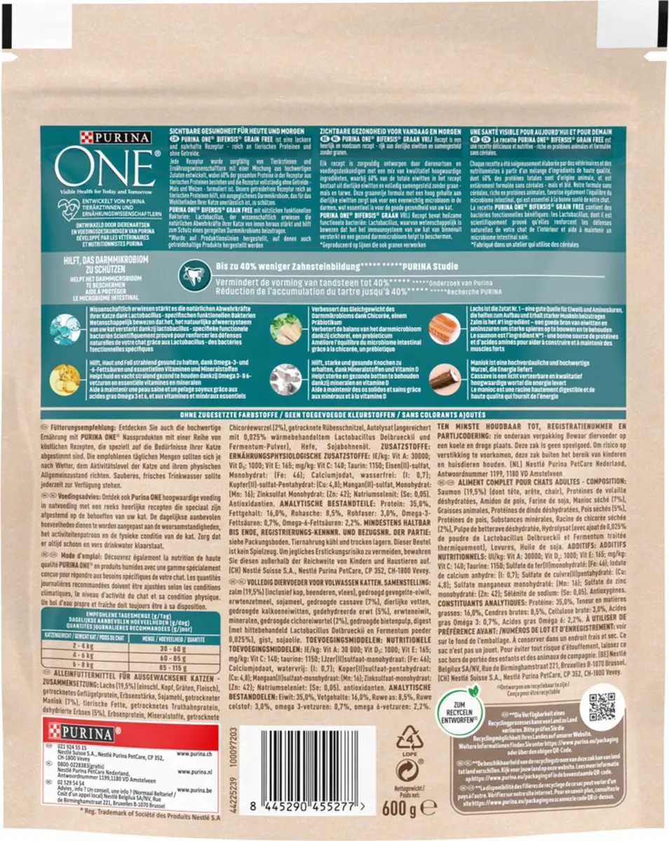 Purina ONE Droog Kattenvoer Adult Zalm 600g