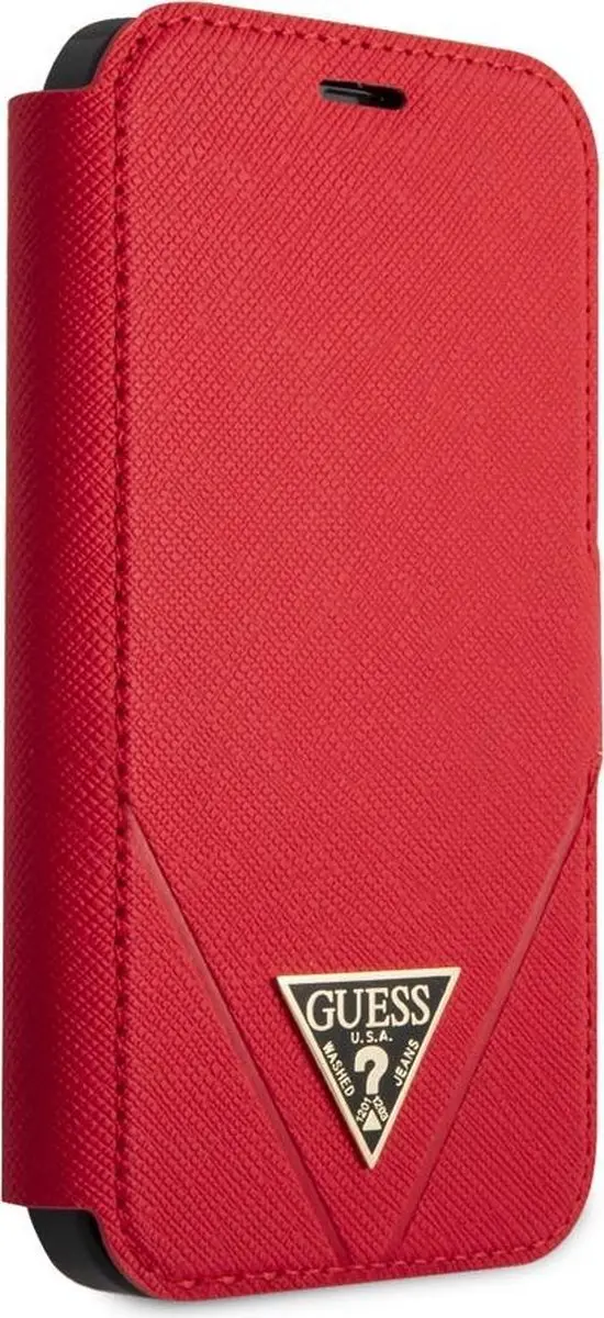 GUESS iPhone 12 Mini Bookcase Hoesje - Rood - 3 Pasjes