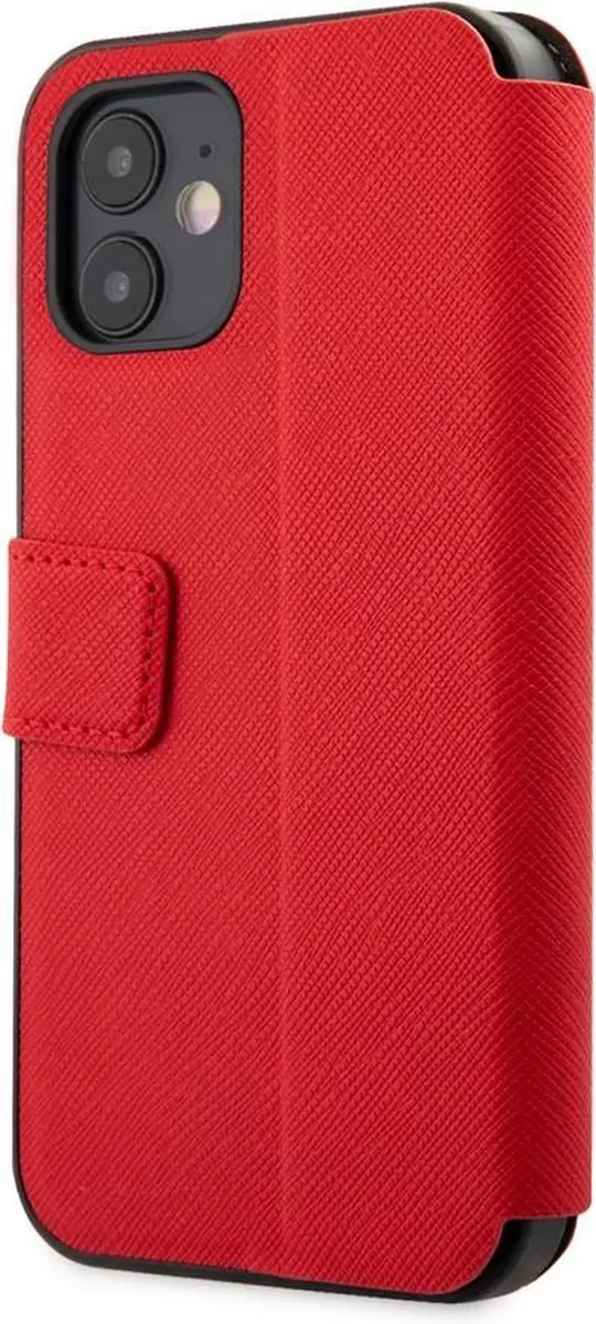 GUESS iPhone 12 Mini Bookcase Hoesje - Rood - 3 Pasjes - afbeelding 6 van 6