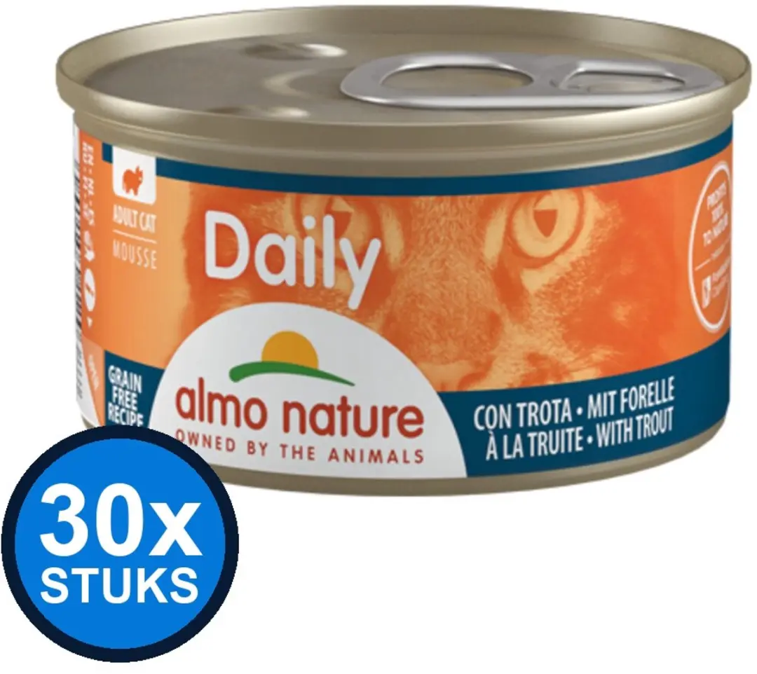 Almo Nature Daily Mousse Forel Kattenvoer Natvoer 30x85g