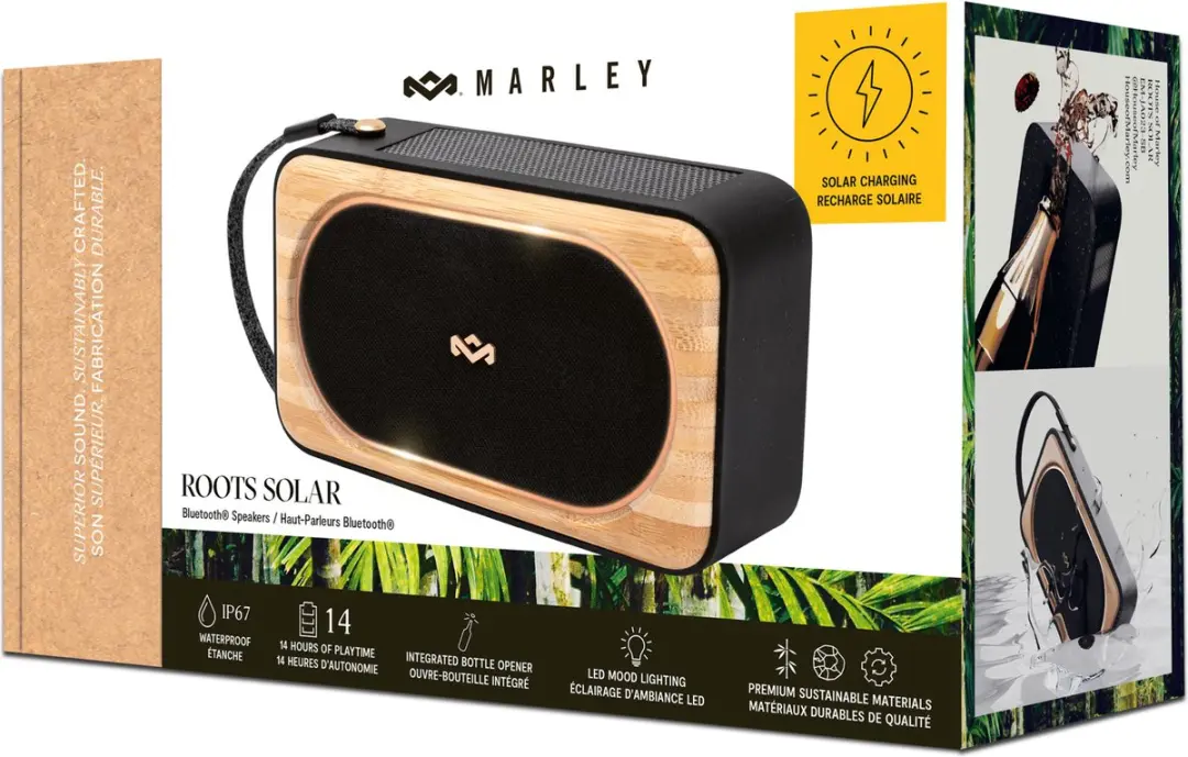 House of Marley Roots Solar EM-JA023-SB Draadloze Speaker - Zwart