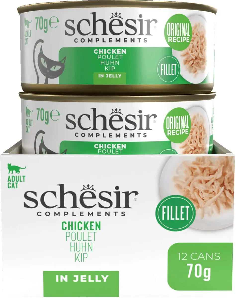 Schesir Adult Katten Natvoer Filet Kip In Gelei - 24 Stuks