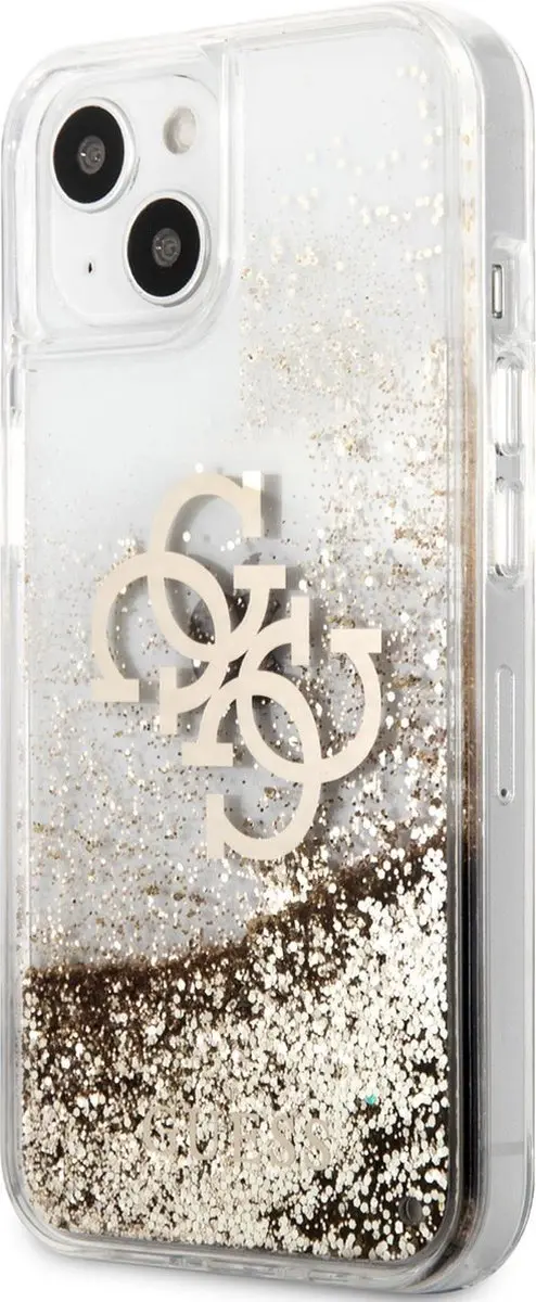 GUESS Liquid Glitters iPhone 13 Mini Hoesje - Goud