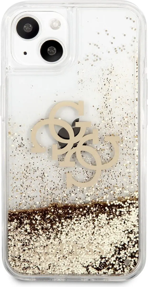 GUESS Liquid Glitters iPhone 13 Mini Hoesje - Goud