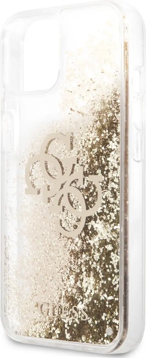 GUESS Liquid Glitters iPhone 13 Mini Hoesje - Goud - afbeelding 6 van 6