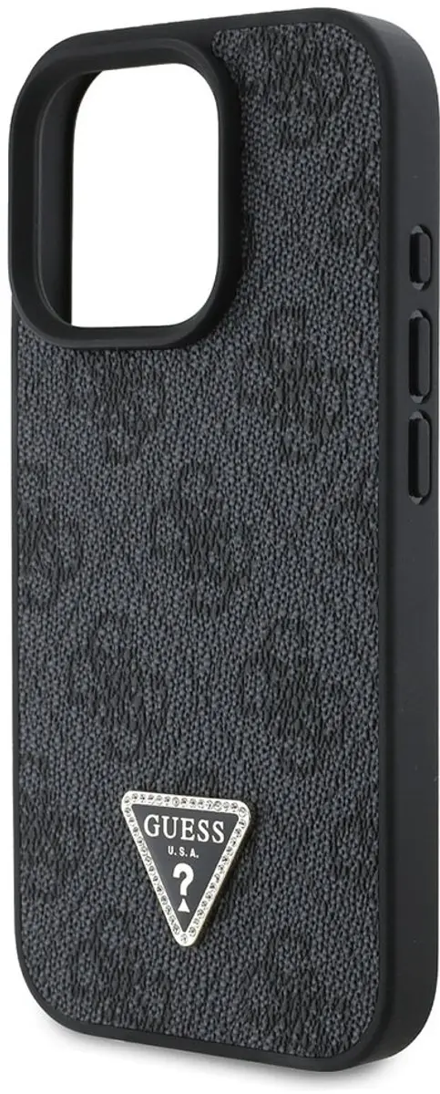 GUESS Hoesje iPhone 16 Pro Max Strass Metallic - Zwart