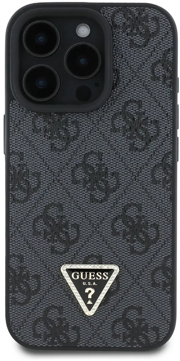 GUESS Hoesje iPhone 16 Pro Max Strass Metallic - Zwart
