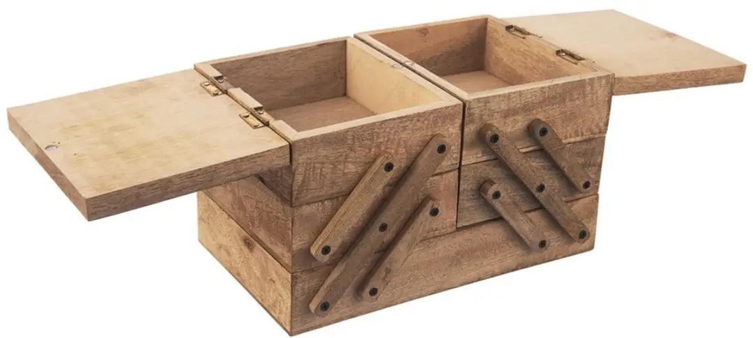 Orion Mango Houten Naaikist - 30,5x71x18cm - Natuurlijk