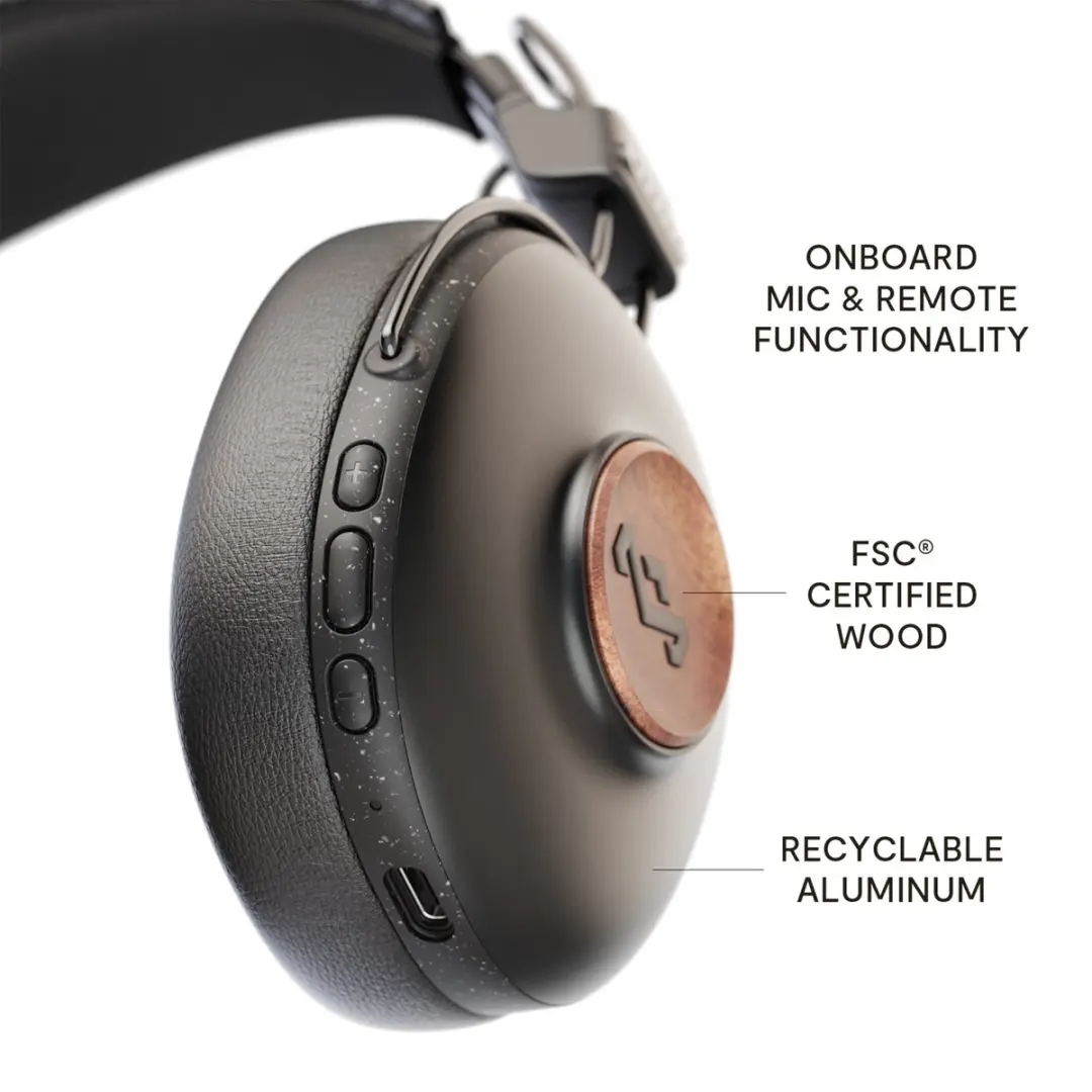 House of Marley Positive Vibration Frequency EM-JH143-SB Bluetooth Koptelefoon - 34 uur - Zwart - afbeelding 6 van 6