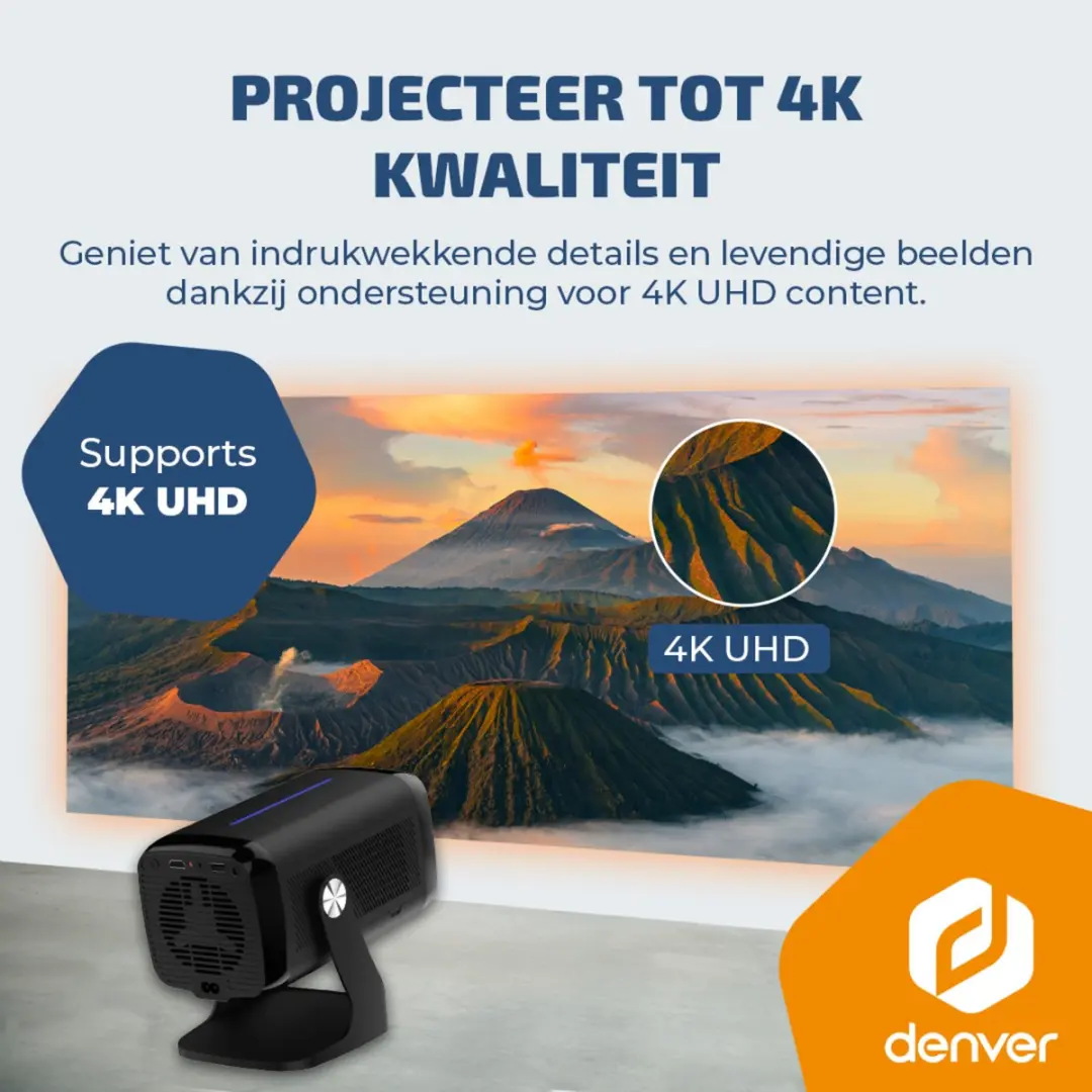 Denver Beamer PR4852 4K Projector - 700 ANSI Lumen - Zwart - afbeelding 6 van 6