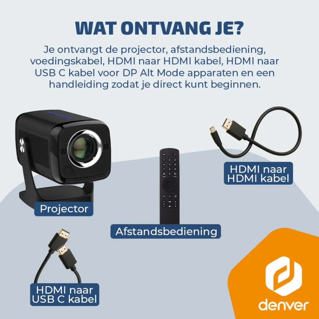 Denver Beamer PR4852 4K Projector - 700 ANSI Lumen - Zwart