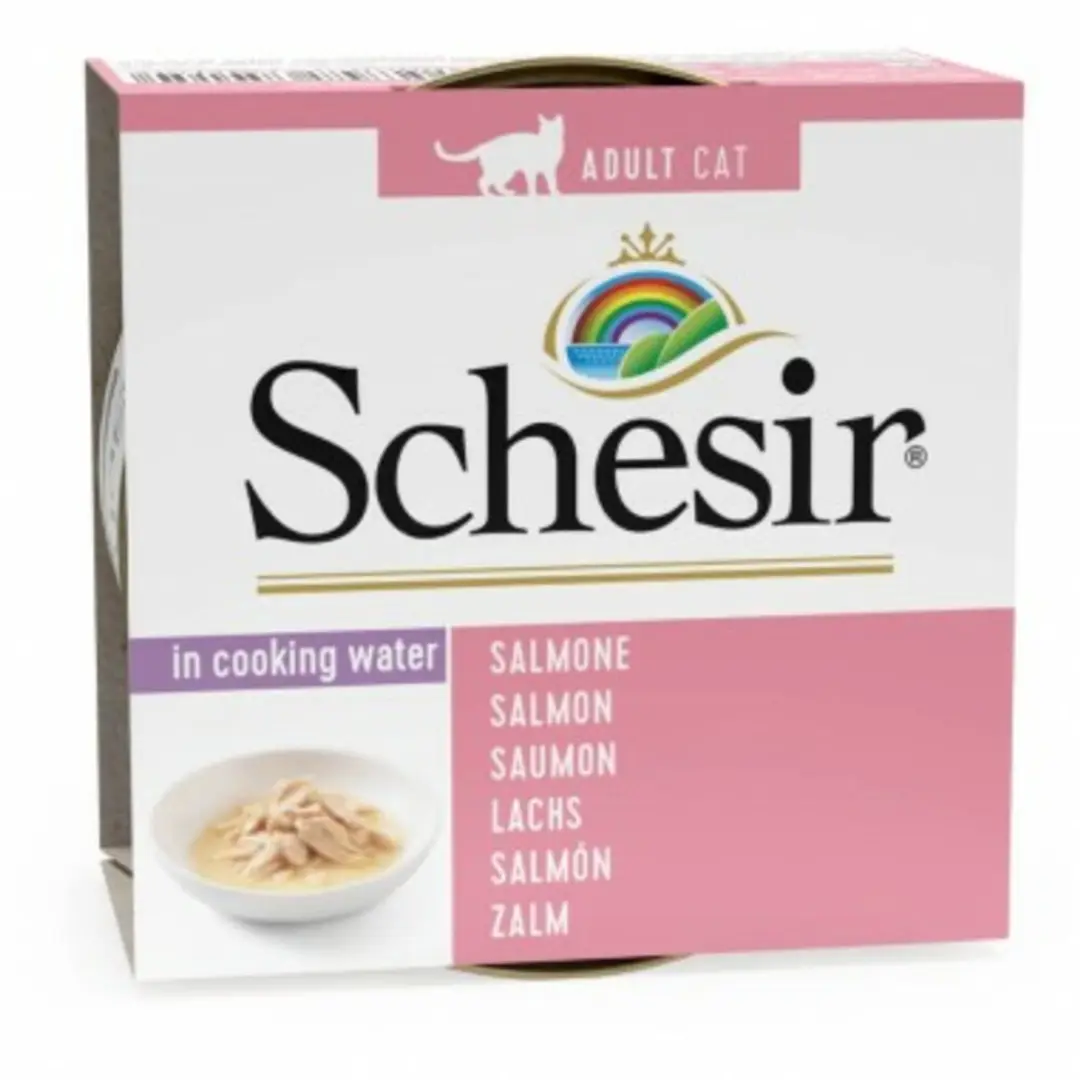 Schesir Kattenvoer Gekookte Zalm - 12x85g