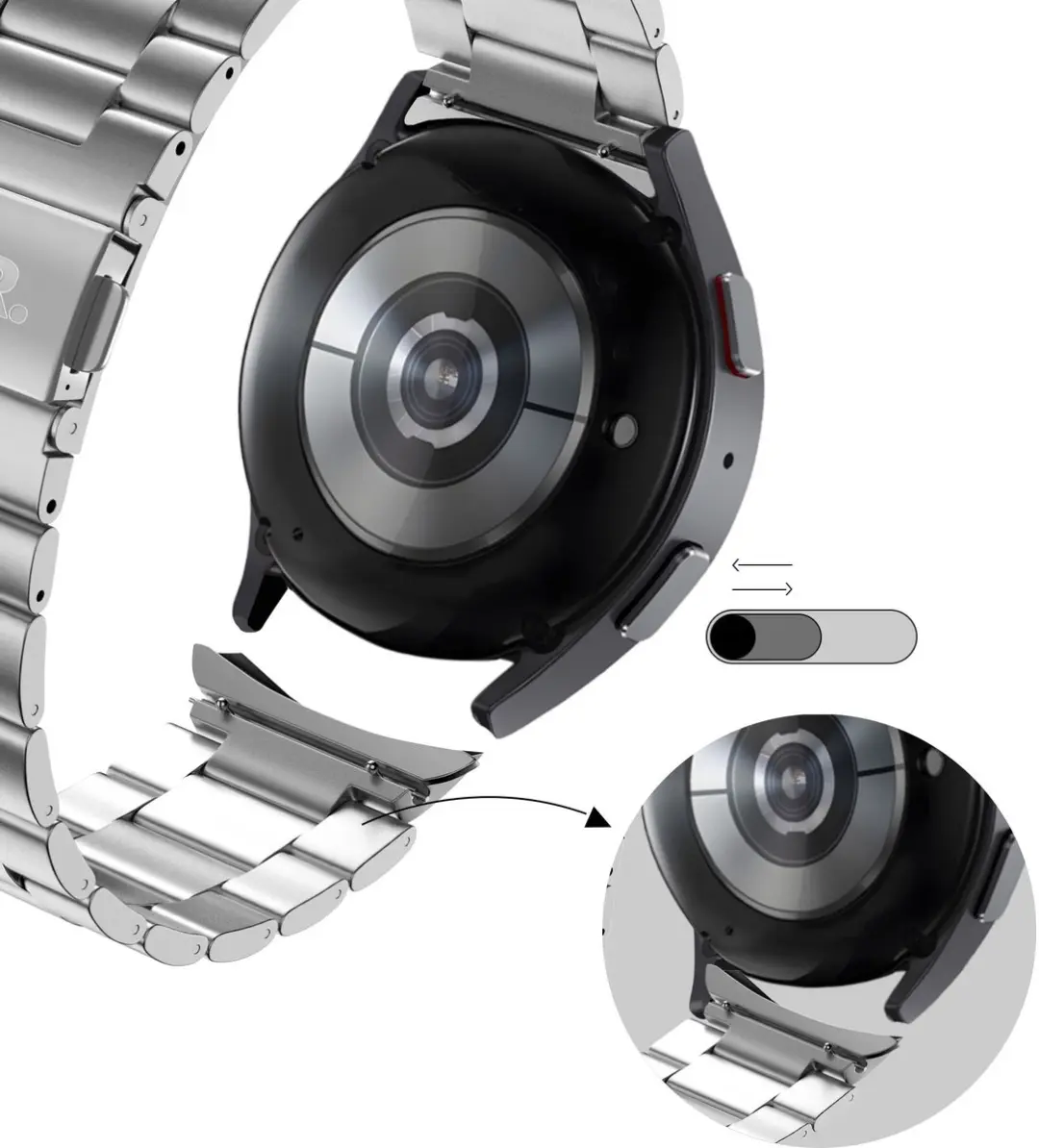 BALR Titanium Horlogeband Zilver - Samsung Galaxy Watch 4/5/6